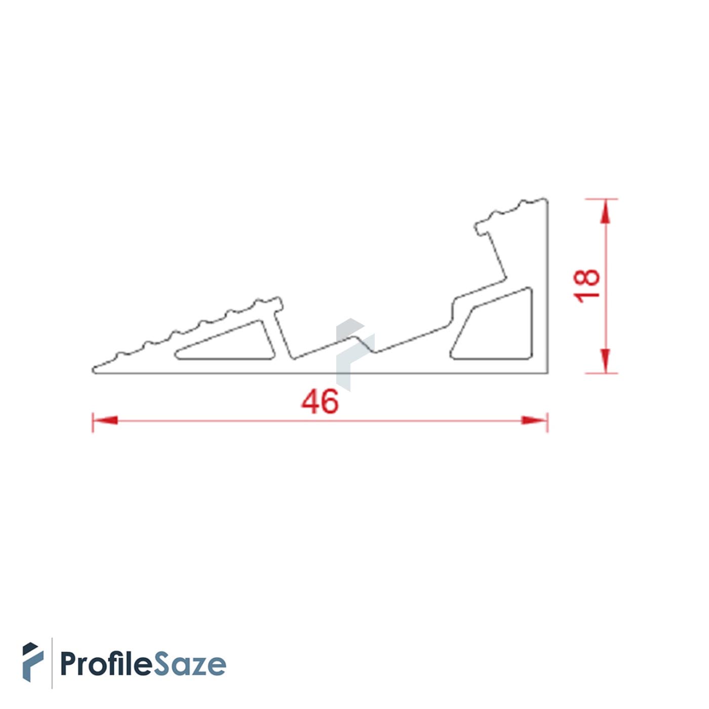پروفیل آلومینیومی شیبدار 2 سانتی موکت خور کد A8 نقره ای