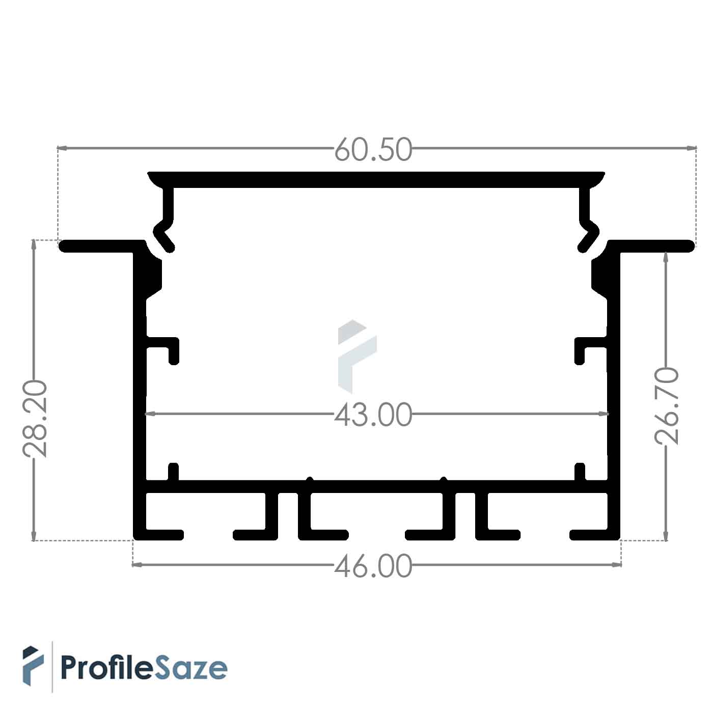 پروفیل نور خطی آلومینیومی 4/5 سانتی فنرخور کد L45W سفید + دیفیوزر رایگان